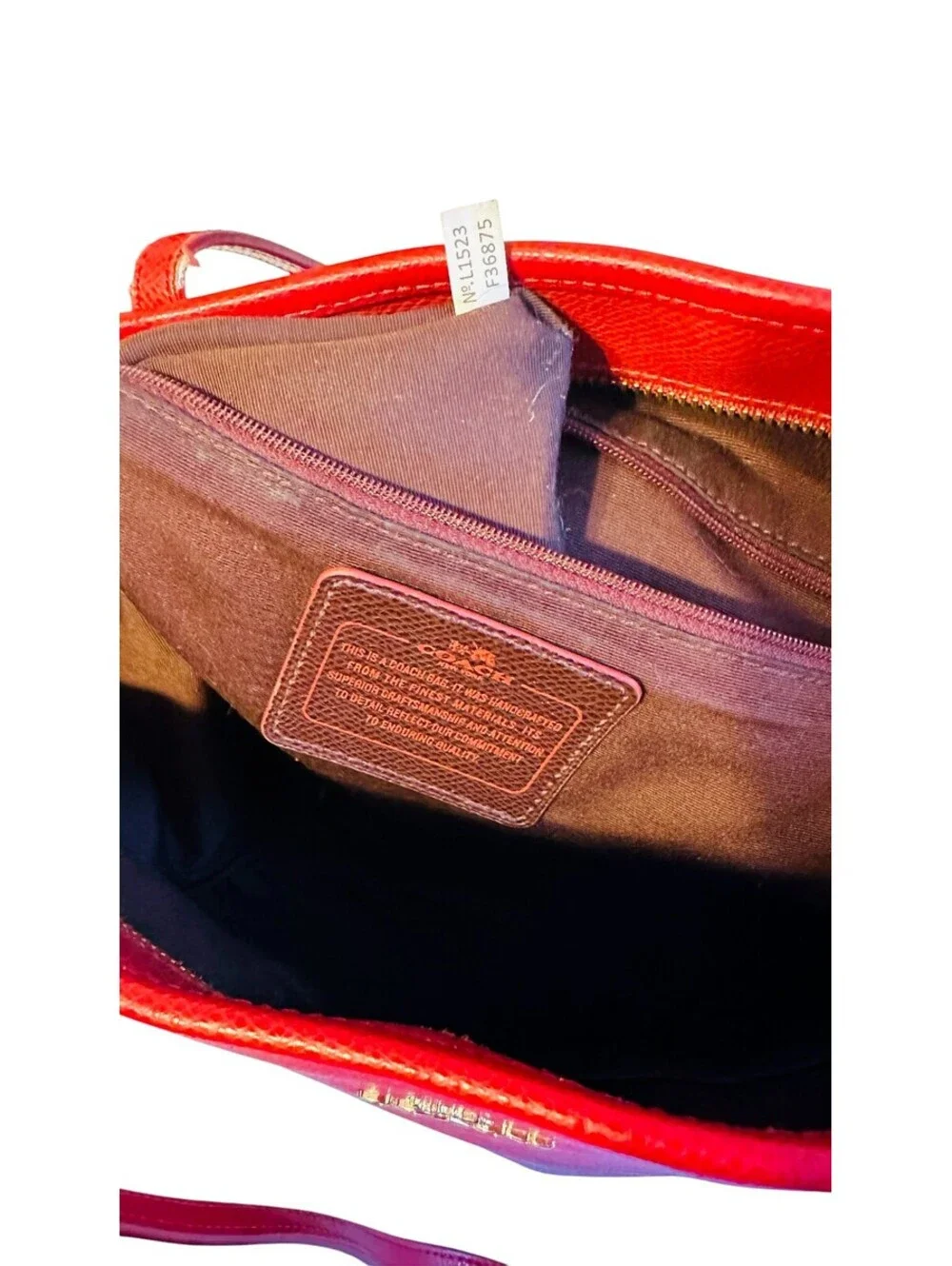 Coach Red City Zipper Tote